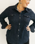 CLASSIC CHAMBRAY DENIM WITH PEARL SNAPS